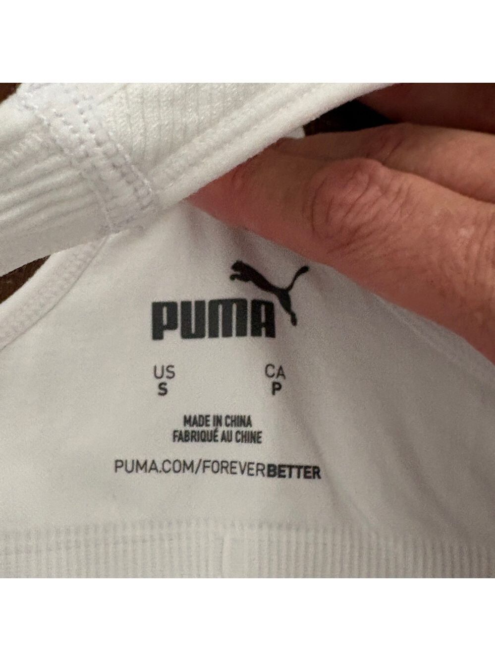 Puma White Ribbed Sports Bra Size Small - Picture 4 of 8